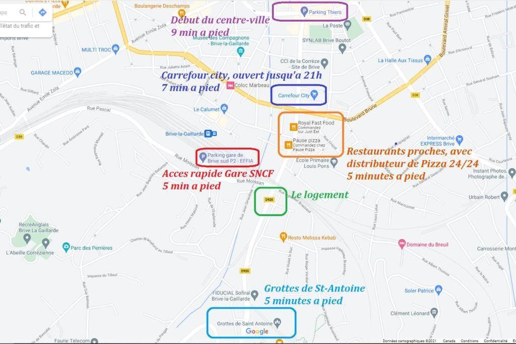 Logement A Brive Avec Terrasse Et Climatisation - Pres De La Gare Et Du Centre-Ville - Wifi Et Stationnement Gratuit Exteriér fotografie